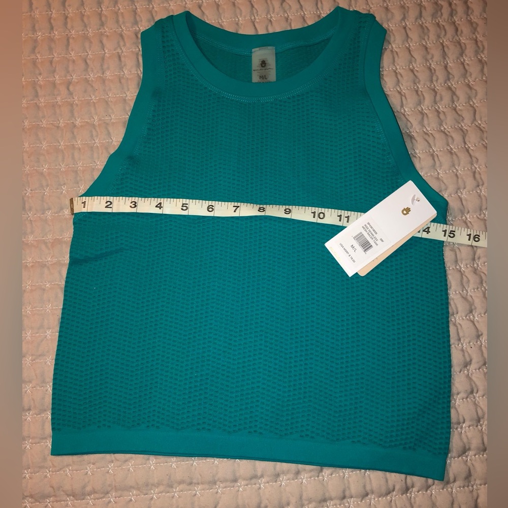 Spiritual Gangster Rise Seamless Mesh Racer Tank-Teal - Picture 5 of 7